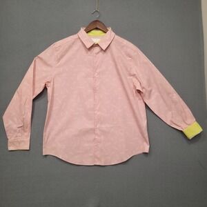 Disney Princess (Japan Theme Park)Women's Pink Long Sleeve Flip Cuff Shirt Sz XL